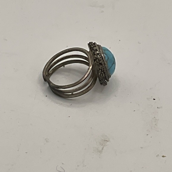 “VINTAGE TURQUOISE RING”. Southwestern Silver Turquoise Ring. - Picture 6 of 9